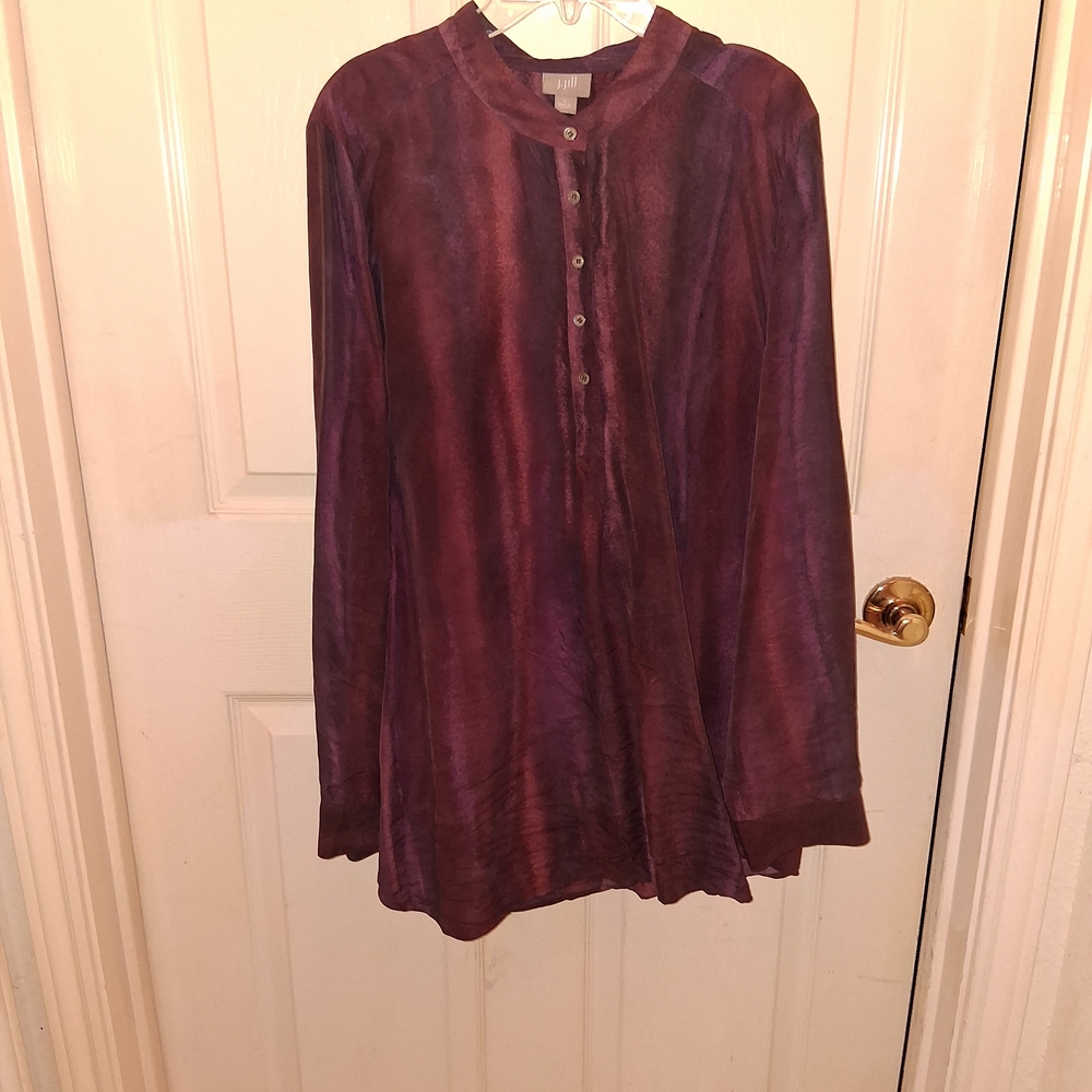 J. Jill Deep Purple Button-Up Blouse